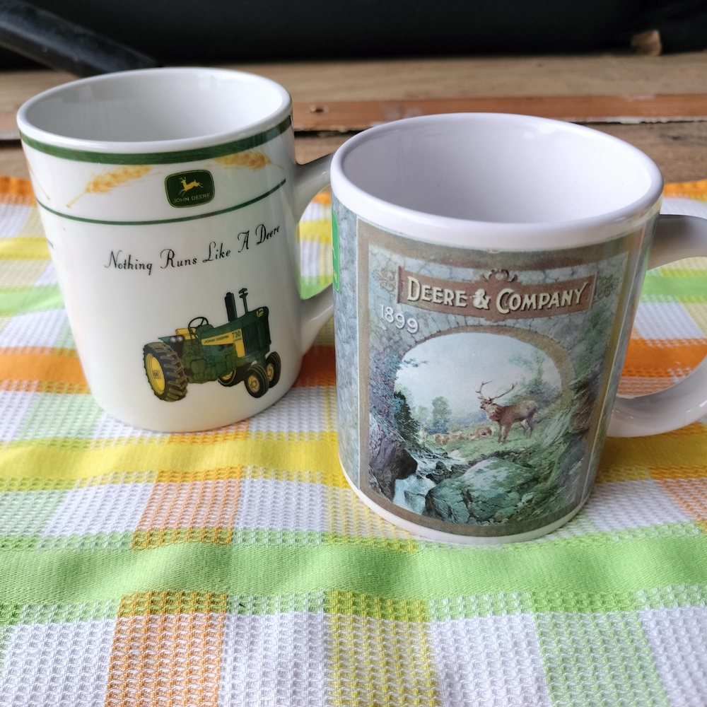 John Deere White and Green Collector's Mugs